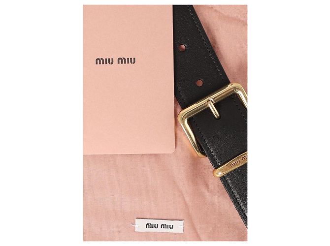 Miu Miu Schwarzer Ledergürtel EFX - Ansicht 10