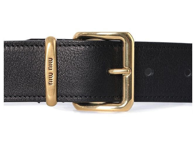 Miu Miu Schwarzer Ledergürtel EFX - Ansicht 2