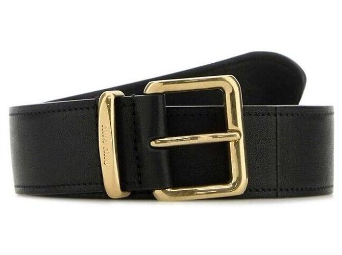 Miu Miu Schwarzer Ledergürtel EFX - Ansicht 3