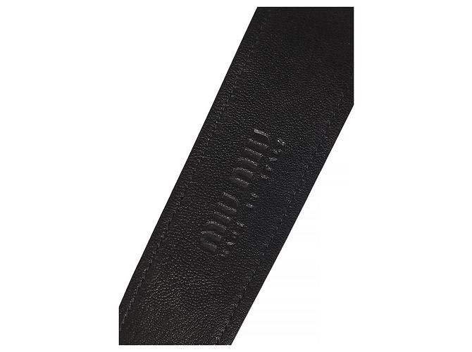 Miu Miu Schwarzer Ledergürtel EFX - Ansicht 6