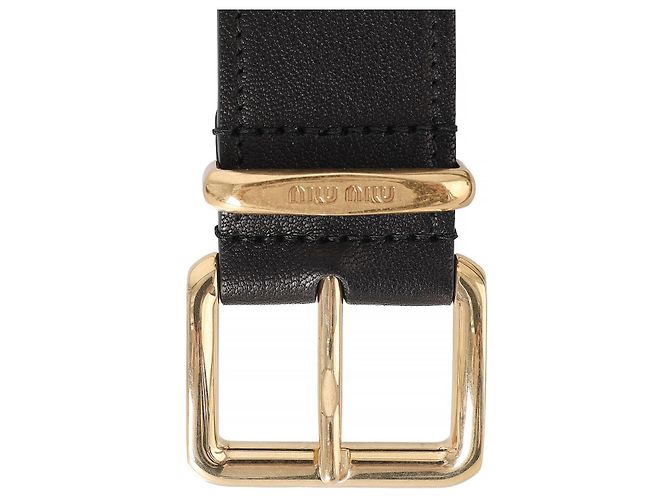Miu Miu Schwarzer Ledergürtel EFX - Ansicht 9