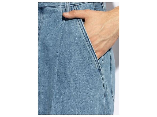 Dries Van Noten PENNING Plissierte Jeans aus hellblauem Denim - Ansicht 10