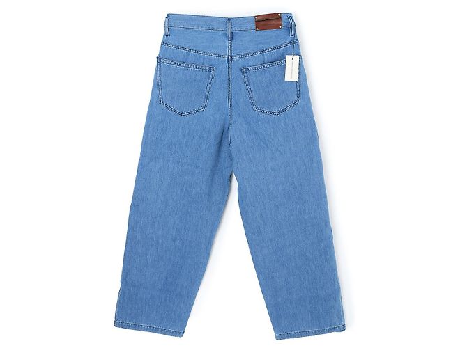 Dries Van Noten PENNING Plissierte Jeans aus hellblauem Denim - Ansicht 2