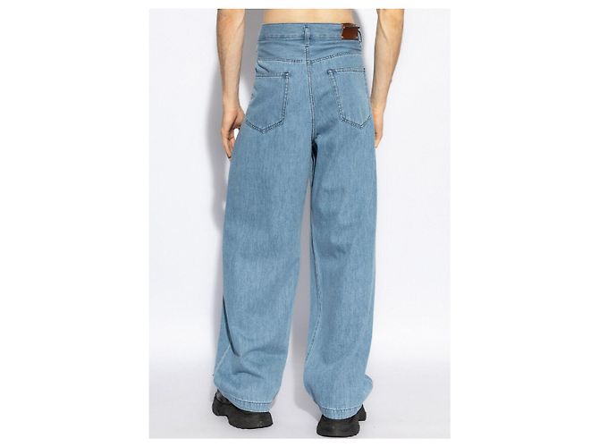 Dries Van Noten PENNING Plissierte Jeans aus hellblauem Denim - Ansicht 9