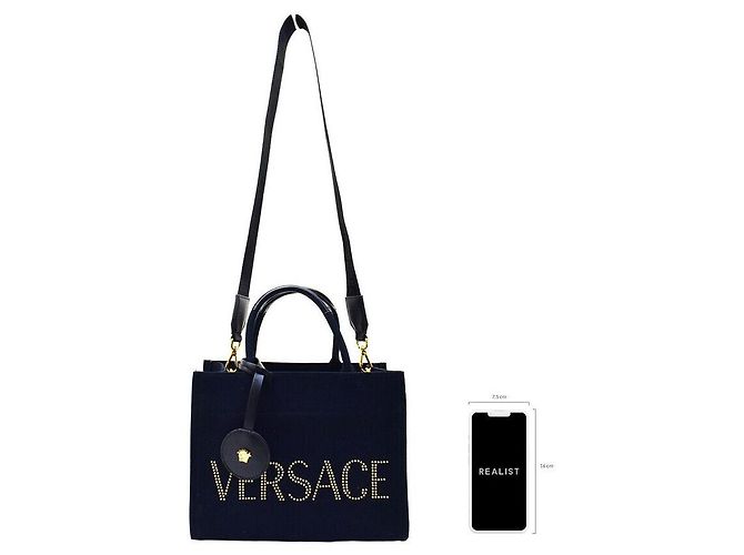 Versace Two-Way Tasche aus schwarzem Canvas - Ansicht 2