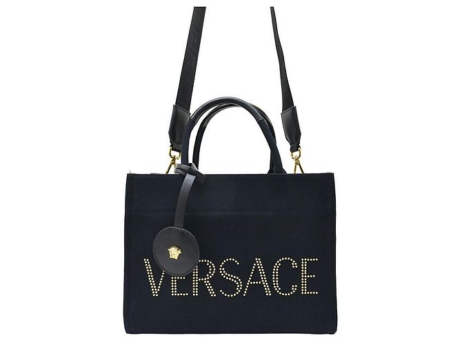 Versace Two-Way Tasche aus schwarzem Canvas - Ansicht 3