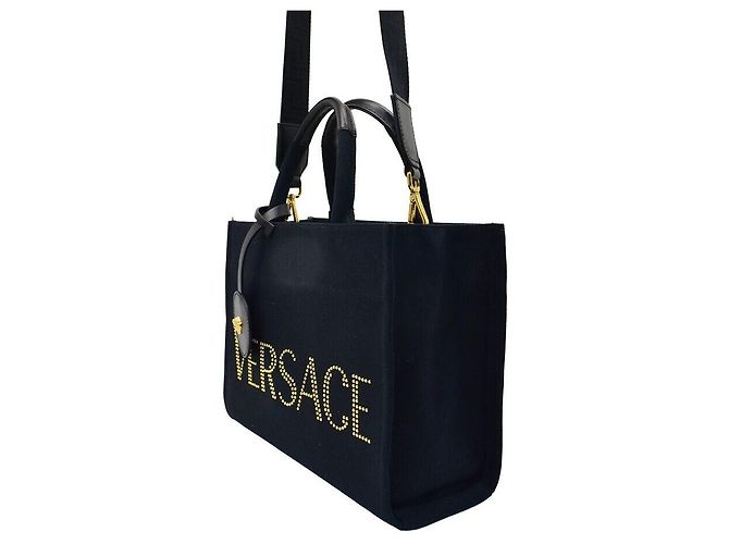 Versace Two-Way Tasche aus schwarzem Canvas - Ansicht 4