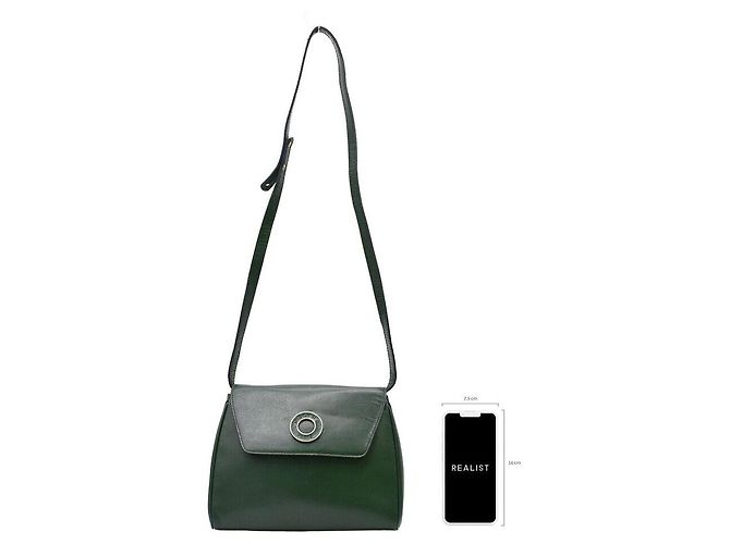 Céline Borsa crossbody in pelle verde Marrone - vista 3