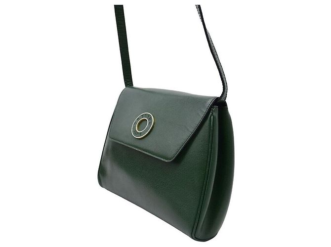 Céline Borsa crossbody in pelle verde Marrone - vista 4