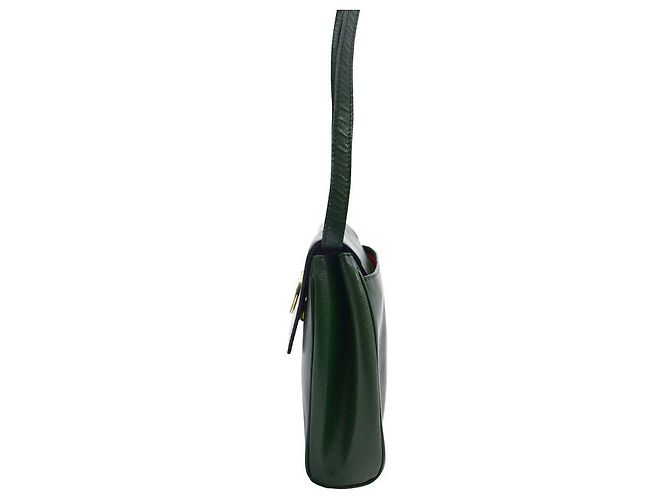 Céline Borsa crossbody in pelle verde Marrone - vista 5