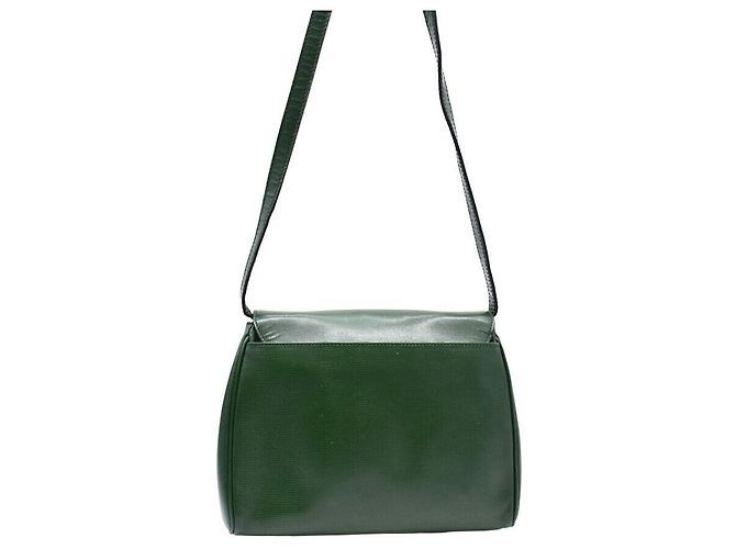 Céline Borsa crossbody in pelle verde Marrone - vista 6