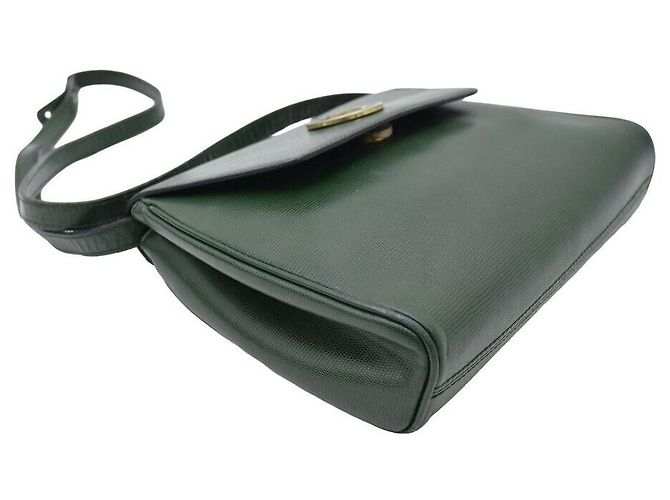 Céline Borsa crossbody in pelle verde Marrone - vista 7