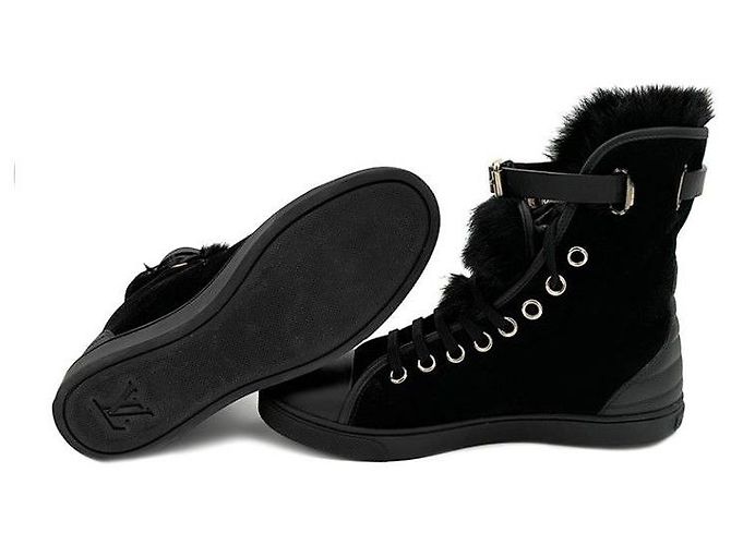 Louis Vuitton Sneakers alte in camoscio Nero - vista 4