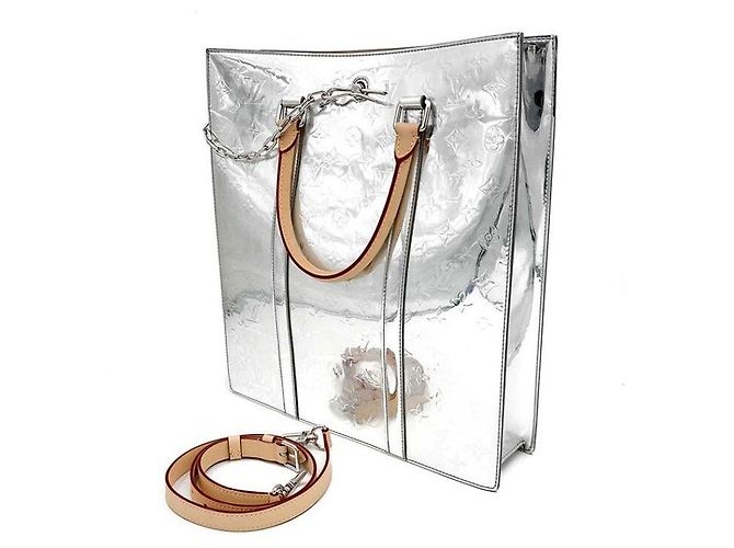 Louis Vuitton Mirror Bolsa Plana Prata - vista 2
