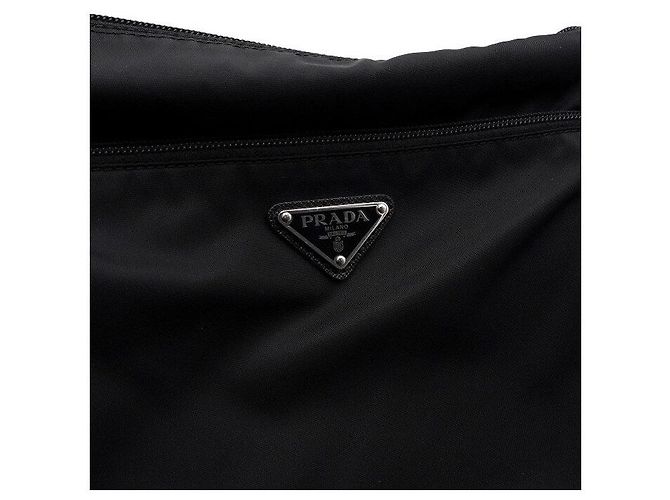 Prada Tesuto Nylon Schultertasche und Crossbody-Bag mit Dreiecks-Logo Schwarz - Ansicht 10