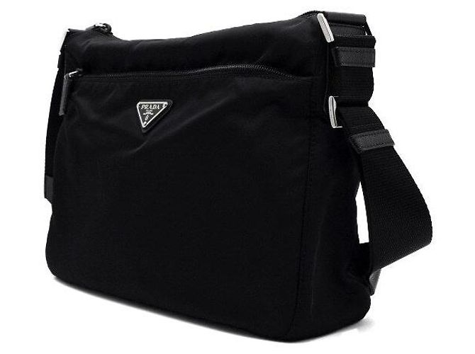 Prada Tesuto Nylon Schultertasche und Crossbody-Bag mit Dreiecks-Logo Schwarz - Ansicht 2