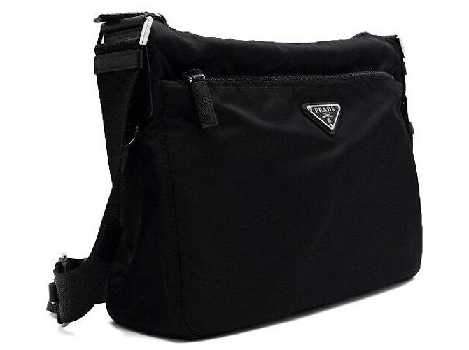 Prada Tesuto Nylon Schultertasche und Crossbody-Bag mit Dreiecks-Logo Schwarz - Ansicht 3