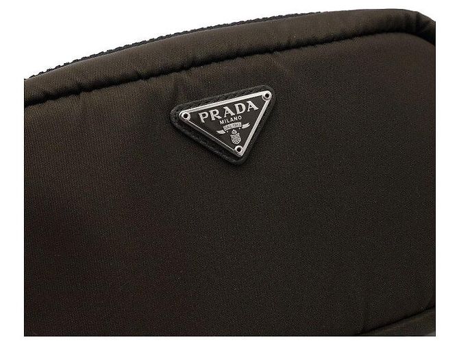 Prada Borsa a tracolla unisex in nylon kaki - vista 8