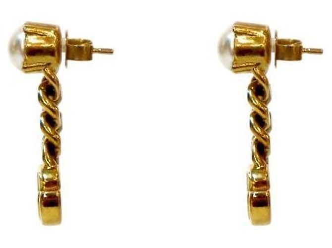 Gucci Doppelte Goldohrringe mit Perlen - Ansicht 2