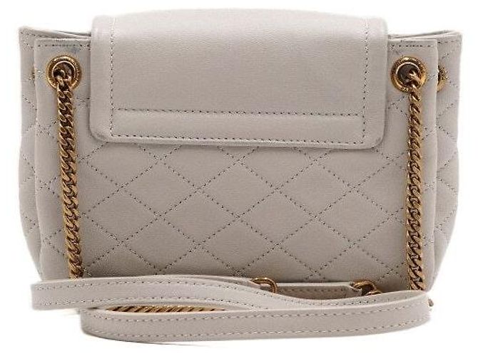 Saint Laurent Borsa a tracolla e spalla Nolita in pelle d'agnello crema con monogramma dorato Bianco - vista 4
