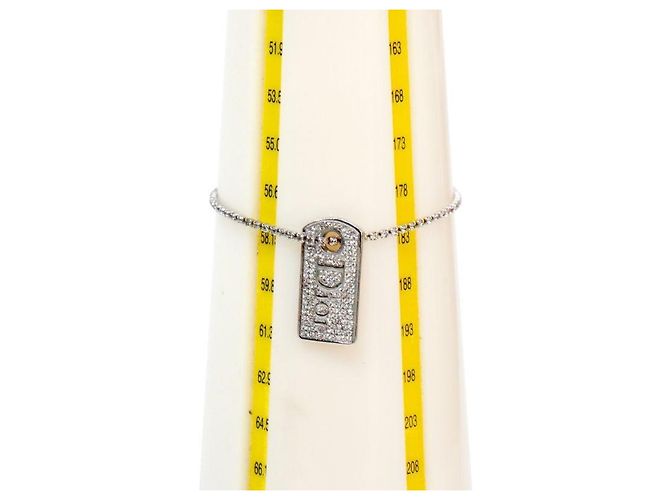 Dior Bracciale in argento a placche cubiche - vista 5