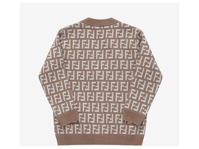 Fendi Cardigan in jacquard per bambini AOBG Multicolore - vista 4