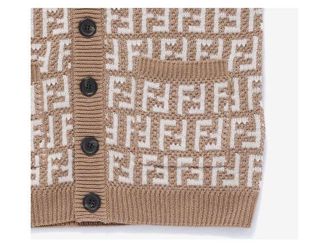 Fendi Cardigan in jacquard per bambini AOBG Multicolore - vista 7