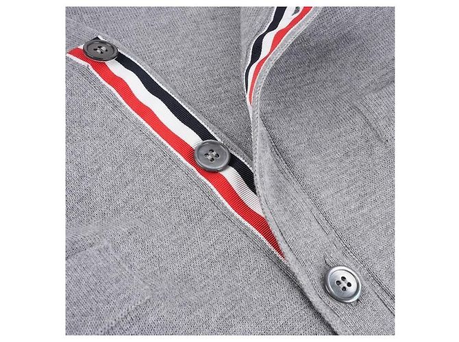 Thom Browne Gestreifter Wollcardigan Silber - Ansicht 12