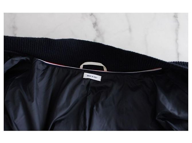 Thom Browne Cashmere Asymmetric Stripe Bomber Jacket Padding Black - view 6
