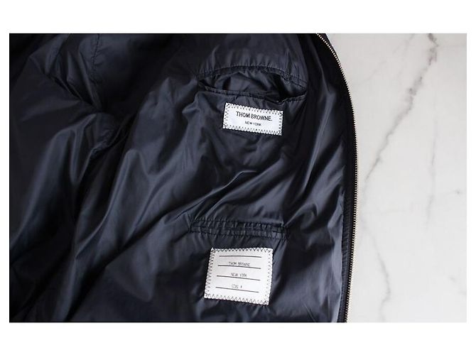 Thom Browne Cashmere Asymmetric Stripe Bomber Jacket Padding Black - view 7