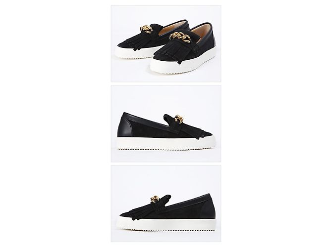 Giuseppe Zanotti Slip-On con cadena dorada NERO Roja - vista 3