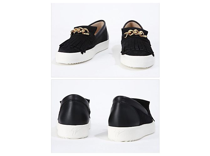 Giuseppe Zanotti Slip-On con cadena dorada NERO Roja - vista 4