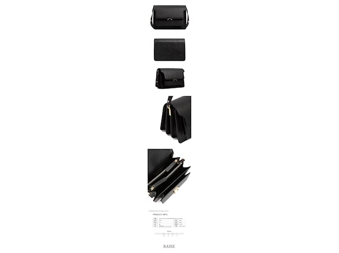 Marni Borsa a tracolla Medium in Saffiano Nero - vista 2