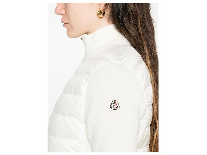 Moncler Tricot Strick-Steppcardigan Jacke Silber - Ansicht 2