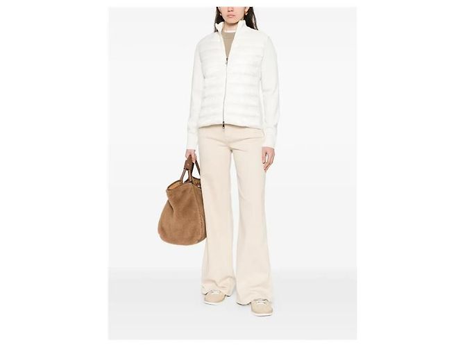 Moncler Tricot Strick-Steppcardigan Jacke Silber - Ansicht 3