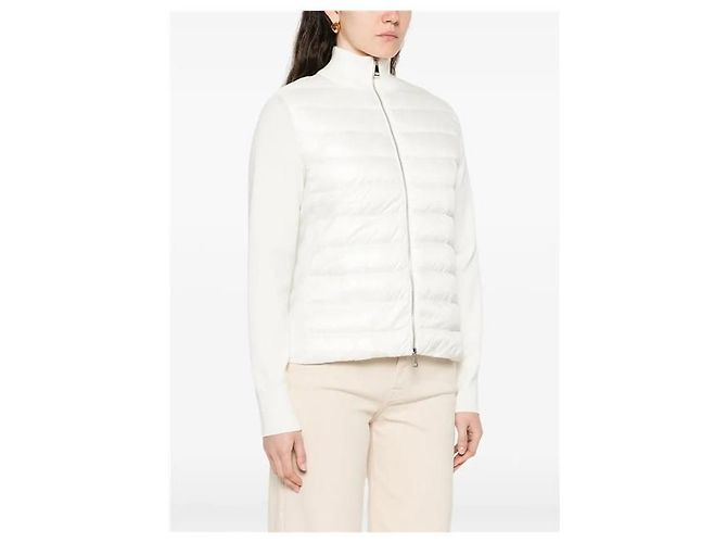 Moncler Tricot Strick-Steppcardigan Jacke Silber - Ansicht 4