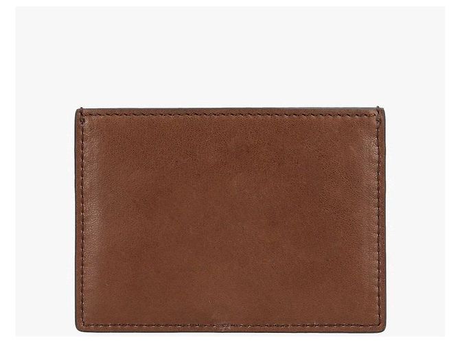 Thom Browne Soft Calf Leather Three-Stripe Tab Card Holder Red - view 5
