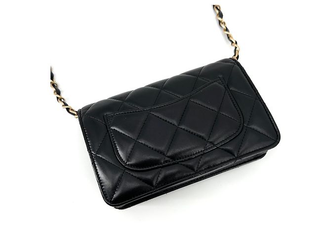 Chanel Mini borsa crossbody WOC in pelle d'agnello trapuntata a diamante (chip interno) Multicolore - vista 3