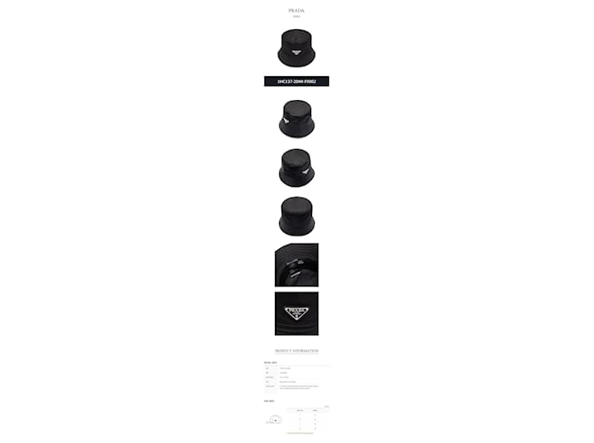 Prada Nylon Bucket Hat Schwarz - Ansicht 2