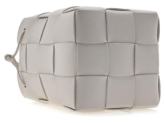 Bottega Veneta Mini Borsa Secchiello Intrecciato Bianco - vista 5