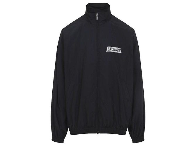 Balenciaga Masking Tape Medium Fit Track Jacket Black - view 5