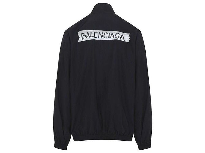 Balenciaga Masking Tape Medium Fit Track Jacket Black - view 6