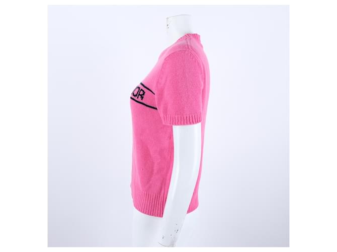 Christian Dior Kurzarm-Strick Pink - Ansicht 2