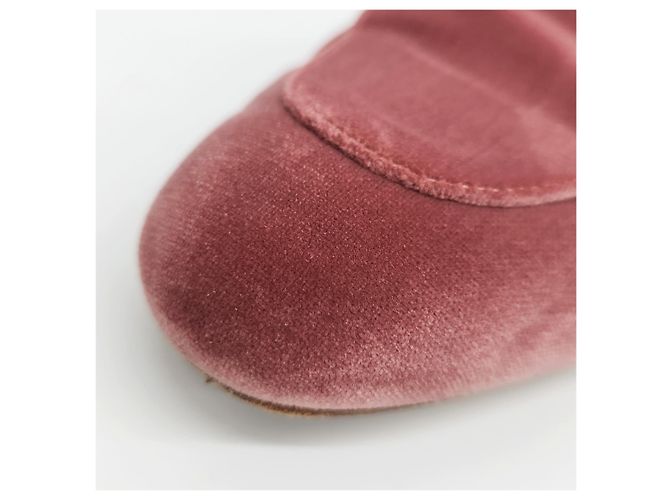 Mule Trocadero in velluto Hermès Rosa - vista 5