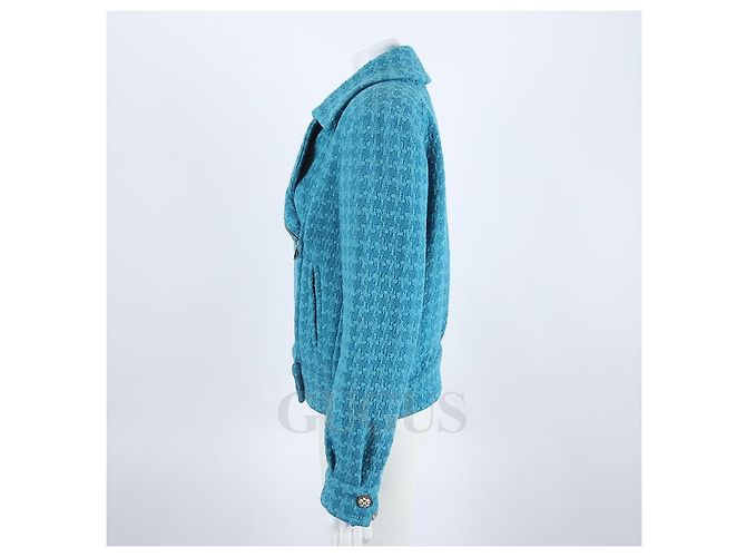 Chanel Tweed-Jacke Blau - Ansicht 2