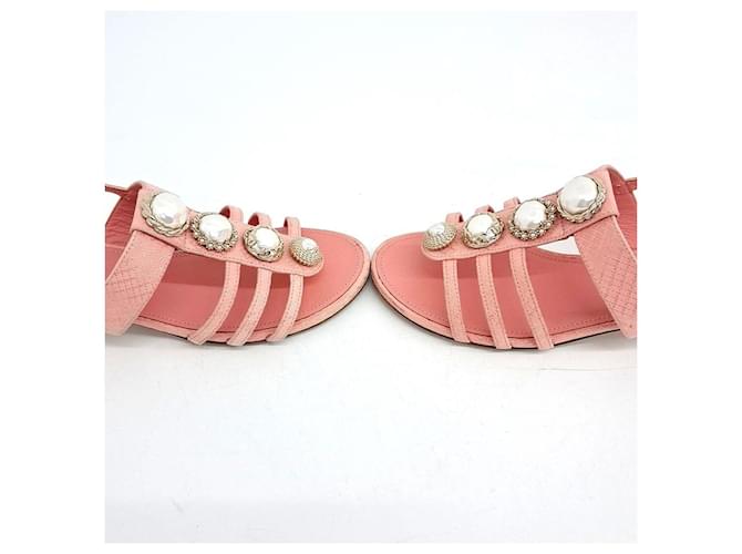 Sandali Chanel con perle Rosa - vista 2