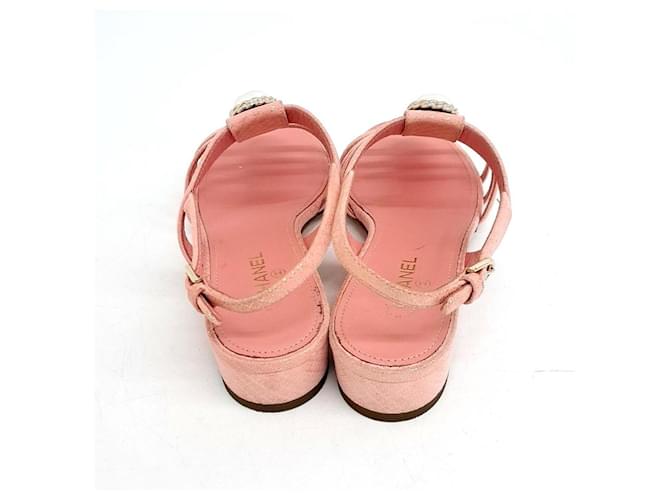 Sandali Chanel con perle Rosa - vista 3