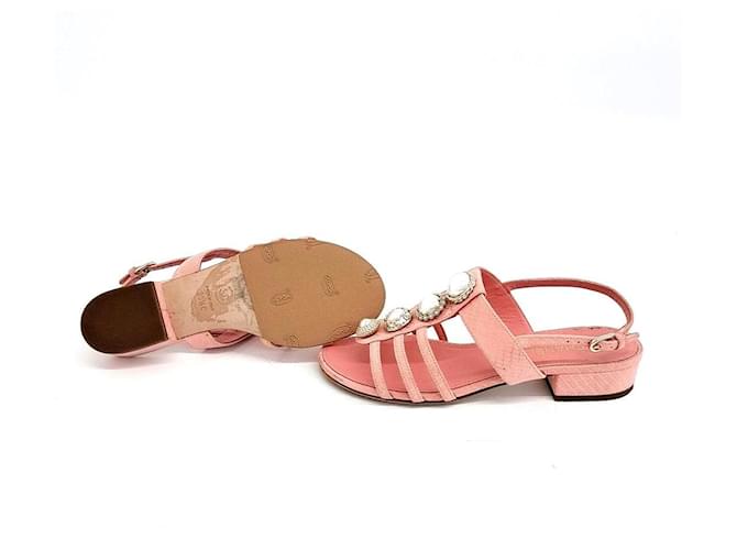Sandali Chanel con perle Rosa - vista 4