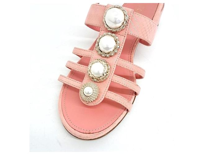 Sandali Chanel con perle Rosa - vista 5