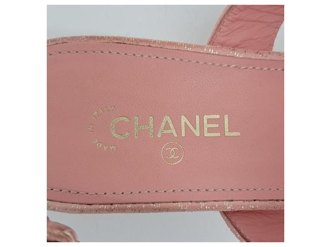 Sandali Chanel con perle Rosa - vista 6